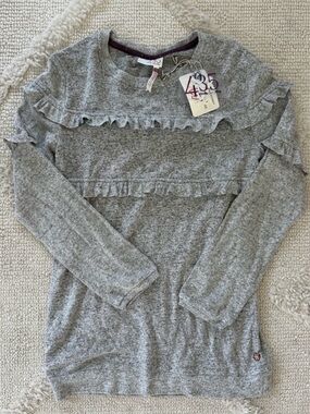 Matilda Jane Grey Ruffle Sweater - Girls Size 12